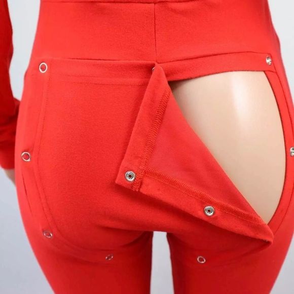 “Red” Adult Onesie W/Butt Flap - Picture 4 of 5